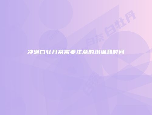 冲泡白牡丹茶需要注意的水温和时间