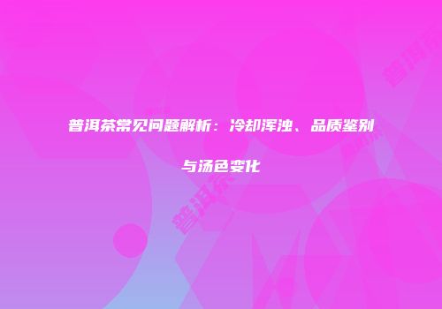 普洱茶常见问题解析：冷却浑浊、品质鉴别与汤色变化