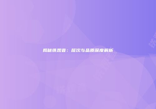 揭秘铁观音：层次与品质深度解析