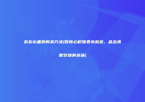 茶友必备的制茶方法(取梅心积雪煮水泡茶，品出清香甘甜的茶味)