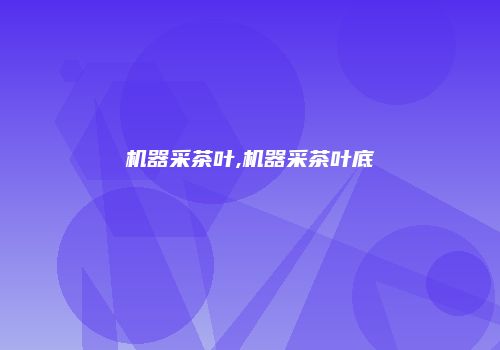 机器采茶叶,机器采茶叶底