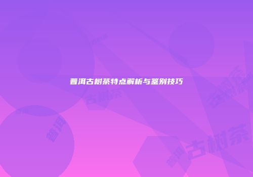 普洱古树茶特点解析与鉴别技巧