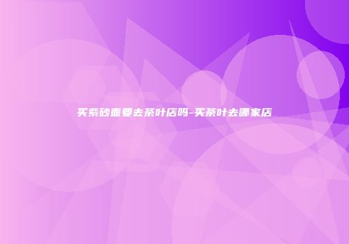 买紫砂壶要去茶叶店吗-买茶叶去哪家店