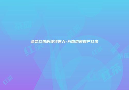 品尝红茶的独特魅力-万亩茶园自产红茶
