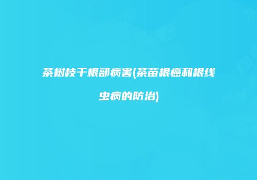 茶树枝干根部病害(茶苗根癌和根线虫病的防治)