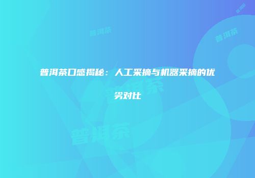 普洱茶口感揭秘：人工采摘与机器采摘的优劣对比