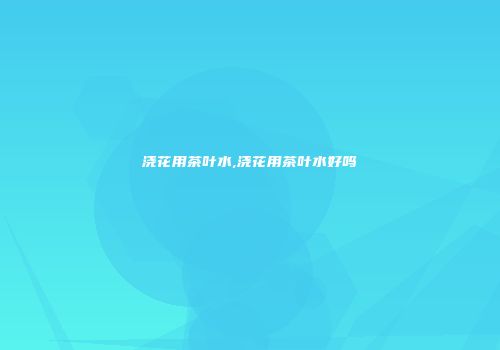 浇花用茶叶水,浇花用茶叶水好吗