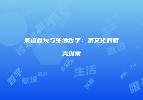 茶道意境与生活哲学：茶文化的唯美探索