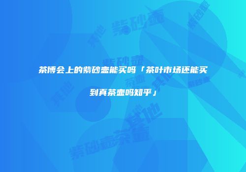 茶博会上的紫砂壶能买吗「茶叶市场还能买到真茶壶吗知乎」