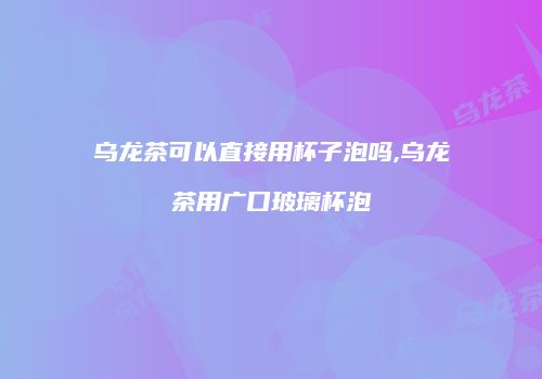 乌龙茶可以直接用杯子泡吗,乌龙茶用广口玻璃杯泡