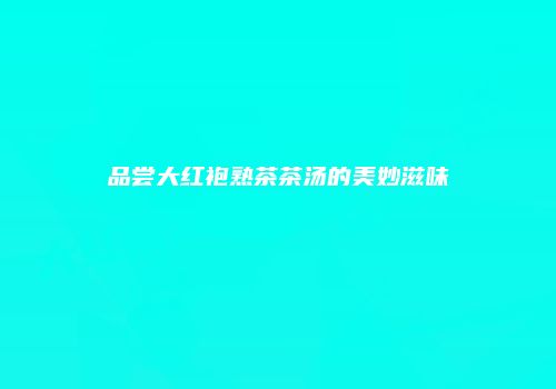 品尝大红袍熟茶茶汤的美妙滋味