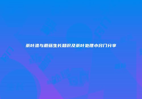 茶叶渣与蘑菇生长知识及茶叶处理小窍门分享