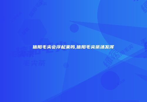 信阳毛尖会浮起来吗,信阳毛尖茶汤发浑
