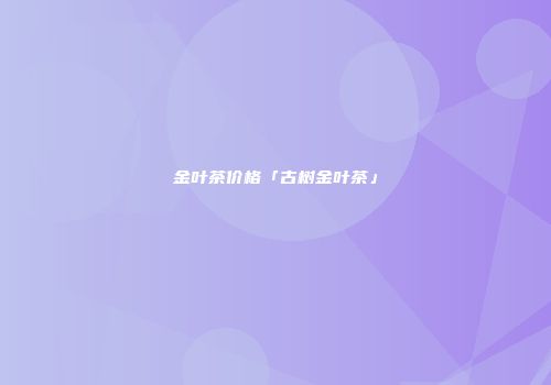 金叶茶价格「古树金叶茶」