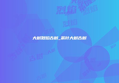 大树烈焰古树_茶叶大树古树