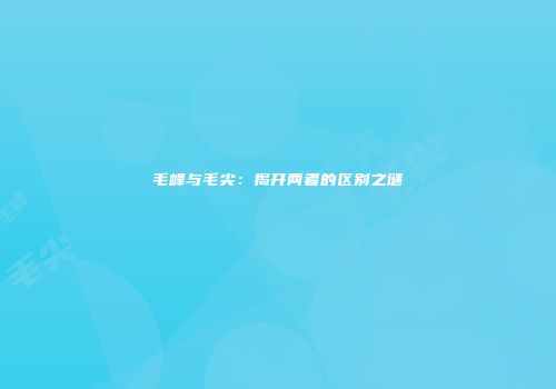毛峰与毛尖：揭开两者的区别之谜