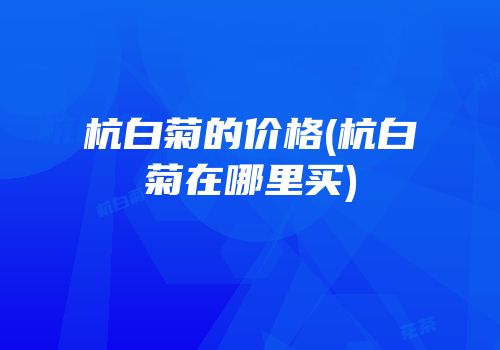 杭白菊的价格(杭白菊在哪里买)
