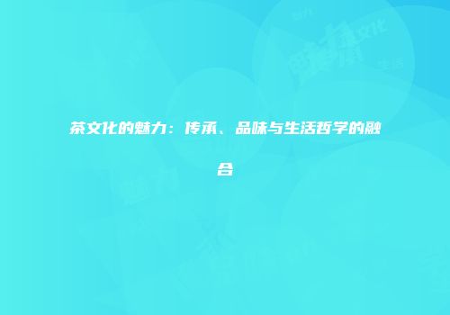 茶文化的魅力：传承、品味与生活哲学的融合