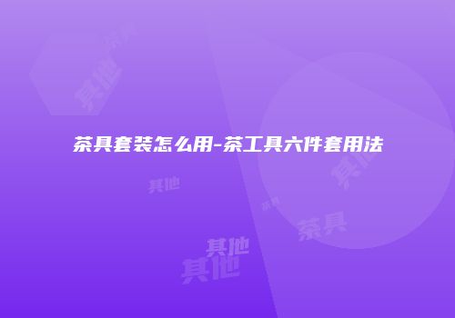 茶具套装怎么用-茶工具六件套用法