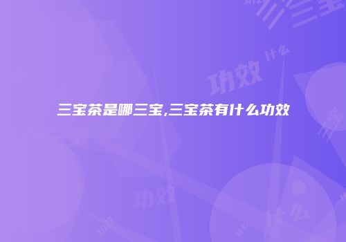 三宝茶是哪三宝,三宝茶有什么功效