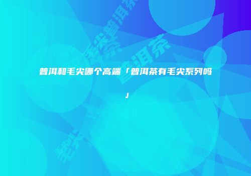 普洱和毛尖哪个高端「普洱茶有毛尖系列吗」