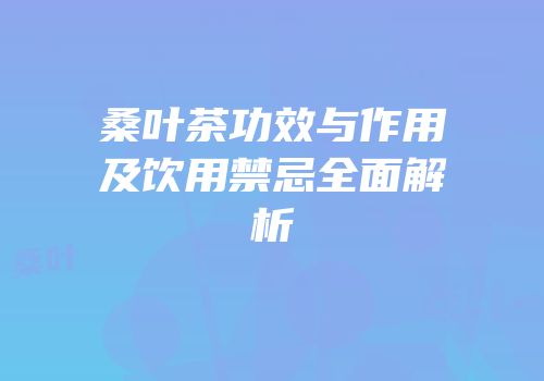 桑叶茶功效与作用及饮用禁忌全面解析