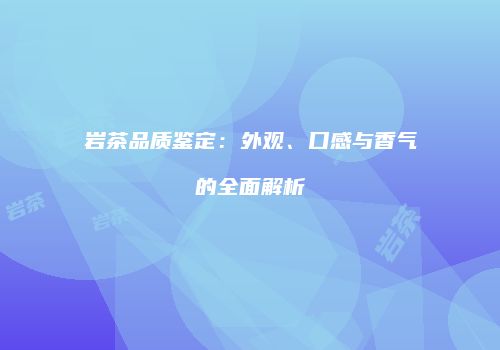 岩茶品质鉴定：外观、口感与香气的全面解析