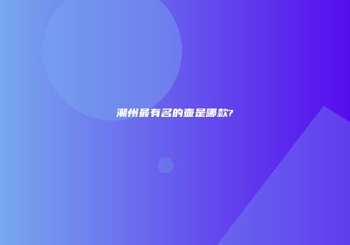 潮州最有名的壶是哪款?