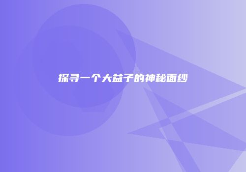 探寻一个大益子的神秘面纱
