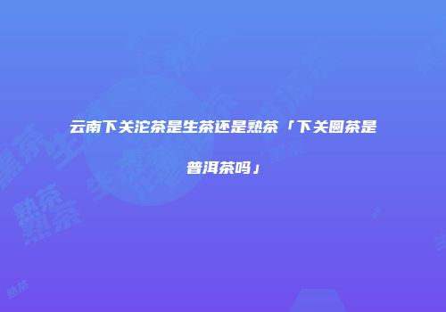 云南下关沱茶是生茶还是熟茶「下关圆茶是普洱茶吗」
