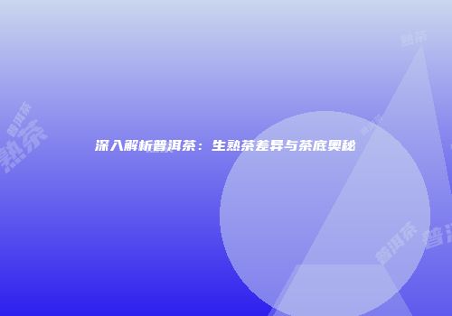 深入解析普洱茶：生熟茶差异与茶底奥秘