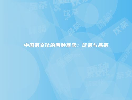 中国茶文化的两种体验：饮茶与品茶