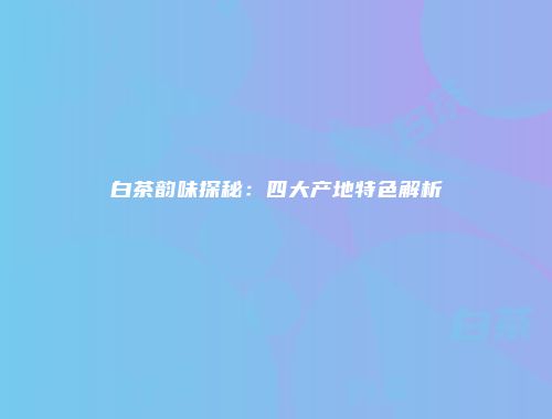 白茶韵味探秘：四大产地特色解析