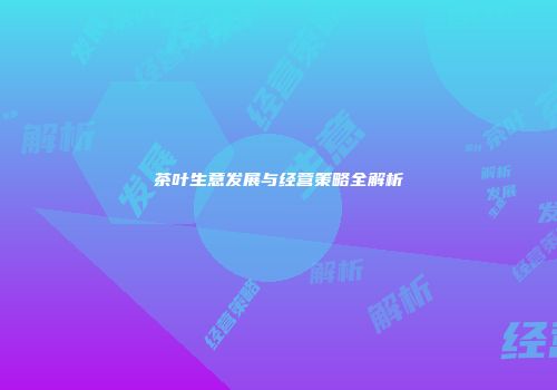 茶叶生意发展与经营策略全解析