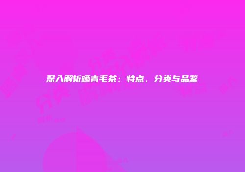 深入解析晒青毛茶：特点、分类与品鉴