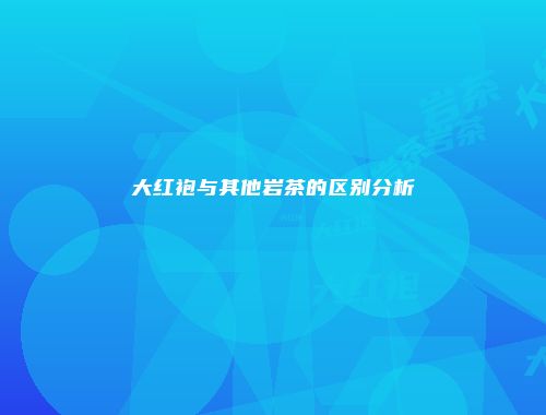 大红袍与其他岩茶的区别分析