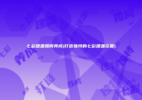 七彩建盏如何养成(打造独特的七彩建盏花园)