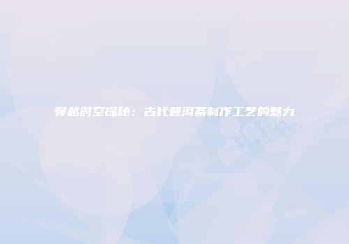 穿越时空探秘：古代普洱茶制作工艺的魅力