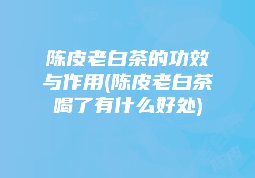 陈皮老白茶的功效与作用(陈皮老白茶喝了有什么好处)