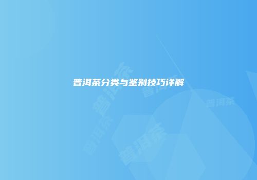 普洱茶分类与鉴别技巧详解