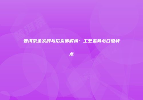 普洱茶全发酵与后发酵解析：工艺差异与口感特点