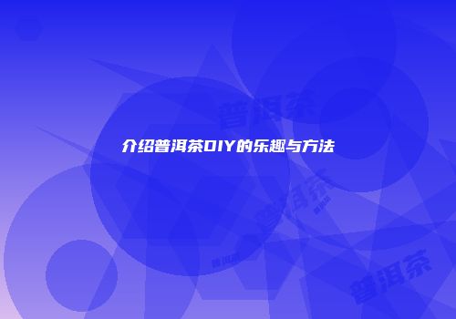 介绍普洱茶DIY的乐趣与方法