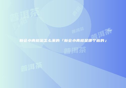 新会小青柑是怎么来的「新会小青柑是哪个省的」
