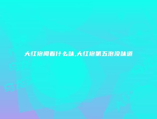 大红袍闻着什么味,大红袍第五泡没味道