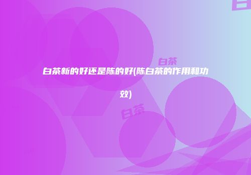 白茶新的好还是陈的好(陈白茶的作用和功效)