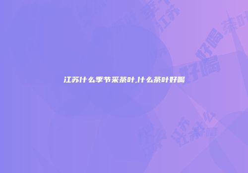 江苏什么季节采茶叶,什么茶叶好喝
