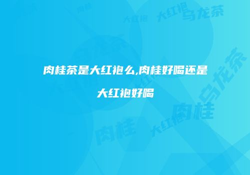 肉桂茶是大红袍么,肉桂好喝还是大红袍好喝
