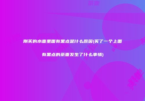 刚买的水壶里面有黑点是什么原因(买了一个上面有黑点的茶壶发生了什么事情)
