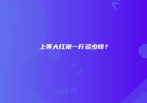 上等大红袍一斤多少钱？