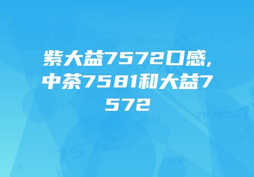 紫大益7572口感,中茶7581和大益7572